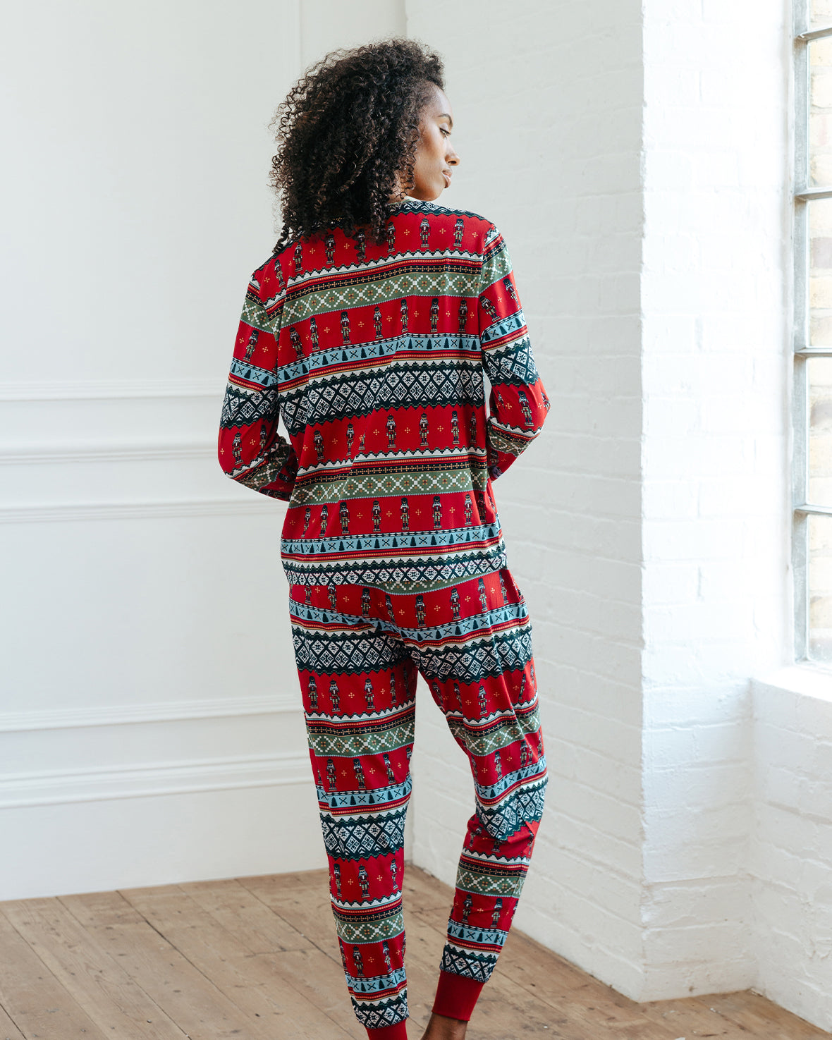 Christmas Nutcracker Fair Isle Print Long Pyjama Set