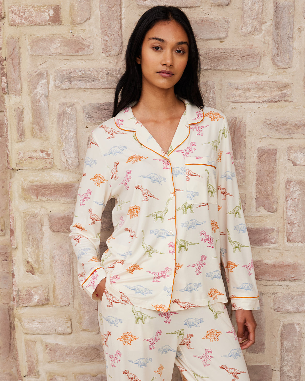 Dinosaur Print Long Pyjama Set – Chelsea Peers