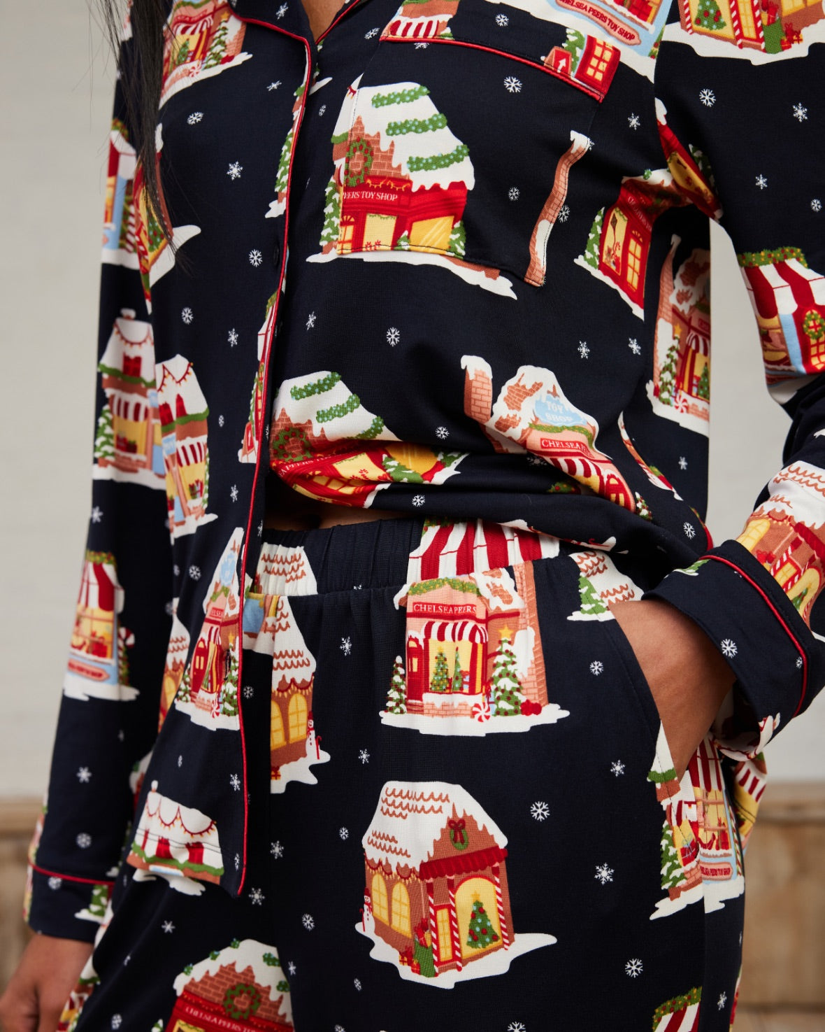 Christmas Toy Shop Print Long Pyjama Set