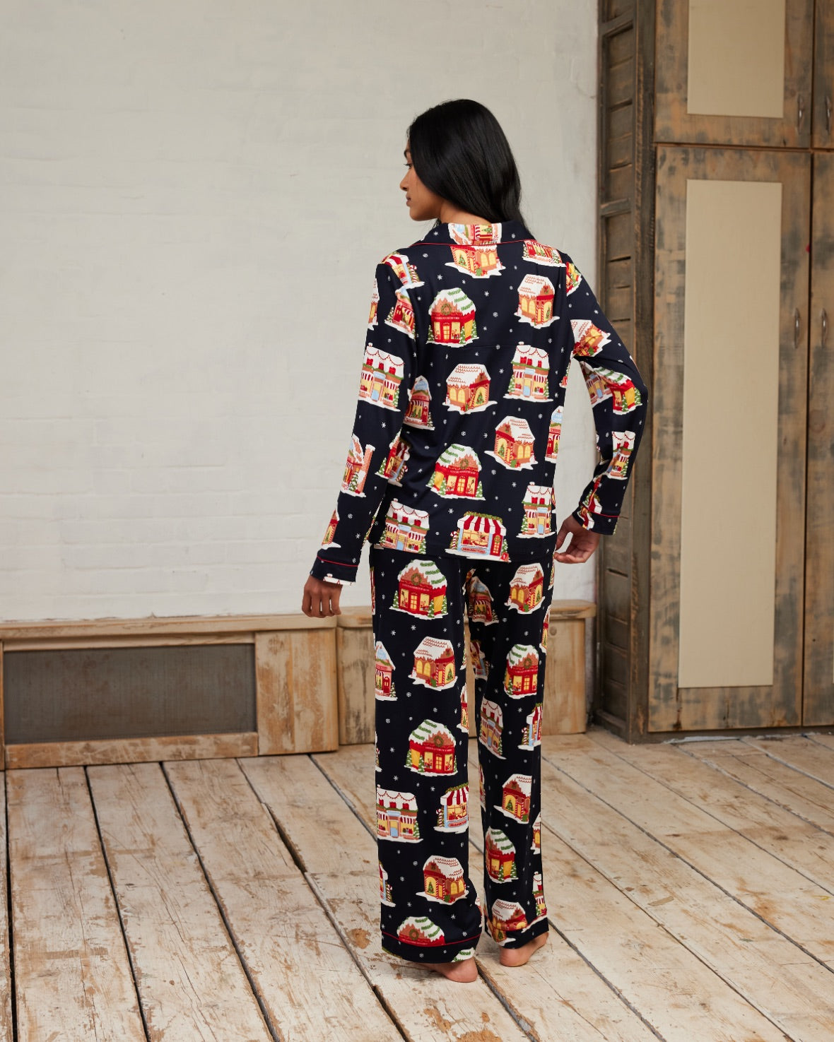 Christmas Toy Shop Print Long Pyjama Set