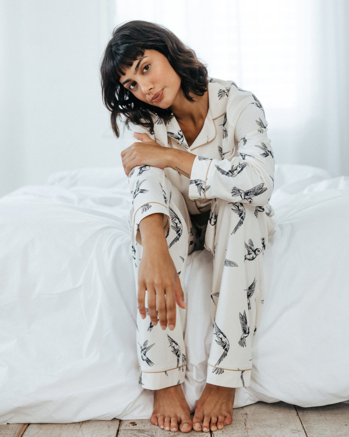 Organic Cotton Hummingbird Print Long Pyjama Set