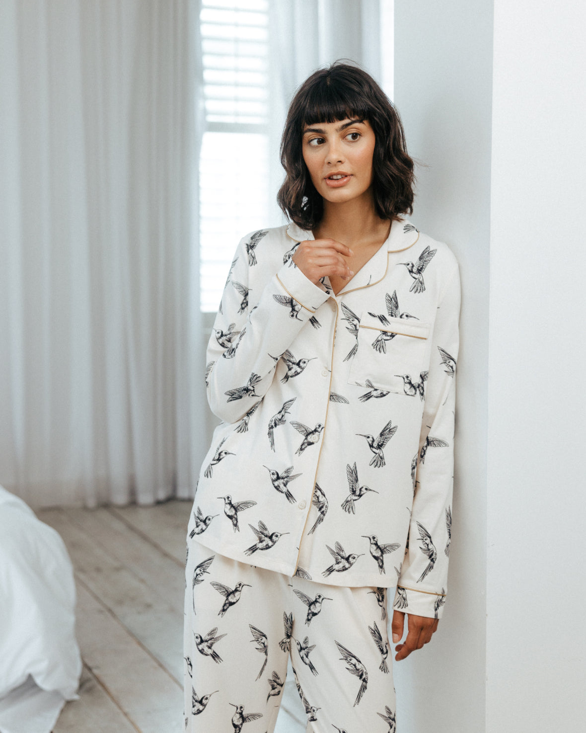 Organic Cotton Hummingbird Print Long Pyjama Set