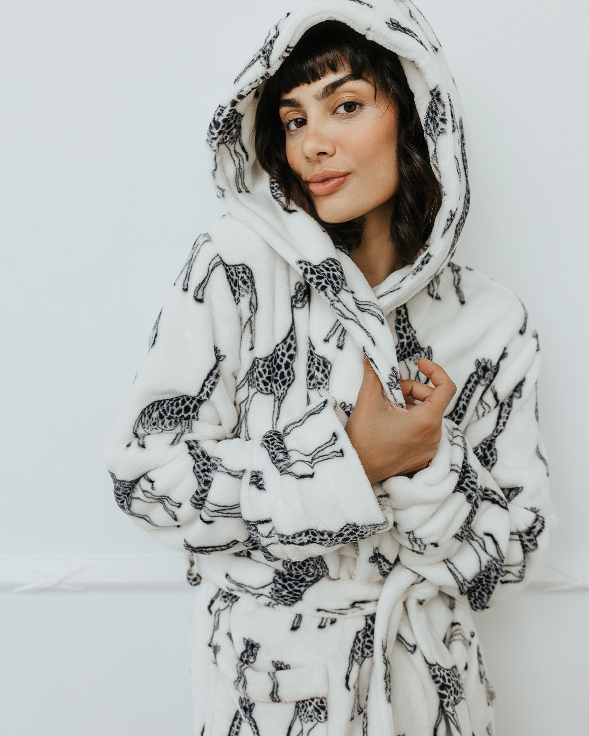 Fleece Giraffe Dressing Gown