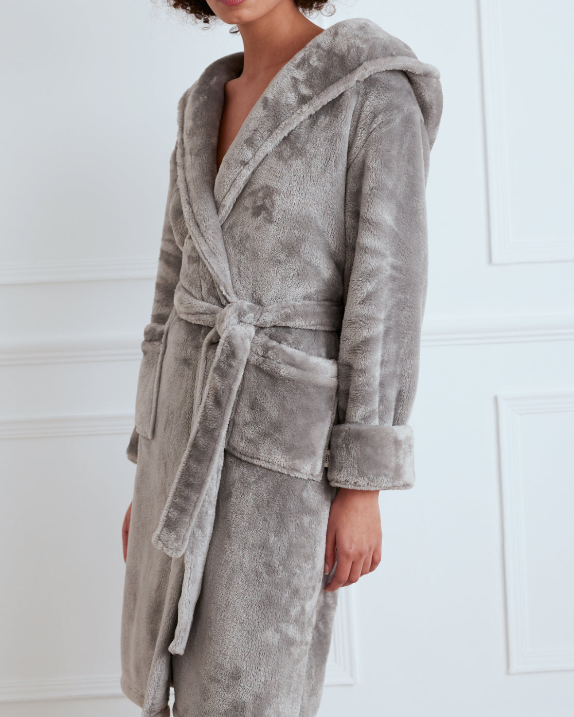 Fleece Dressing Gown - Grey