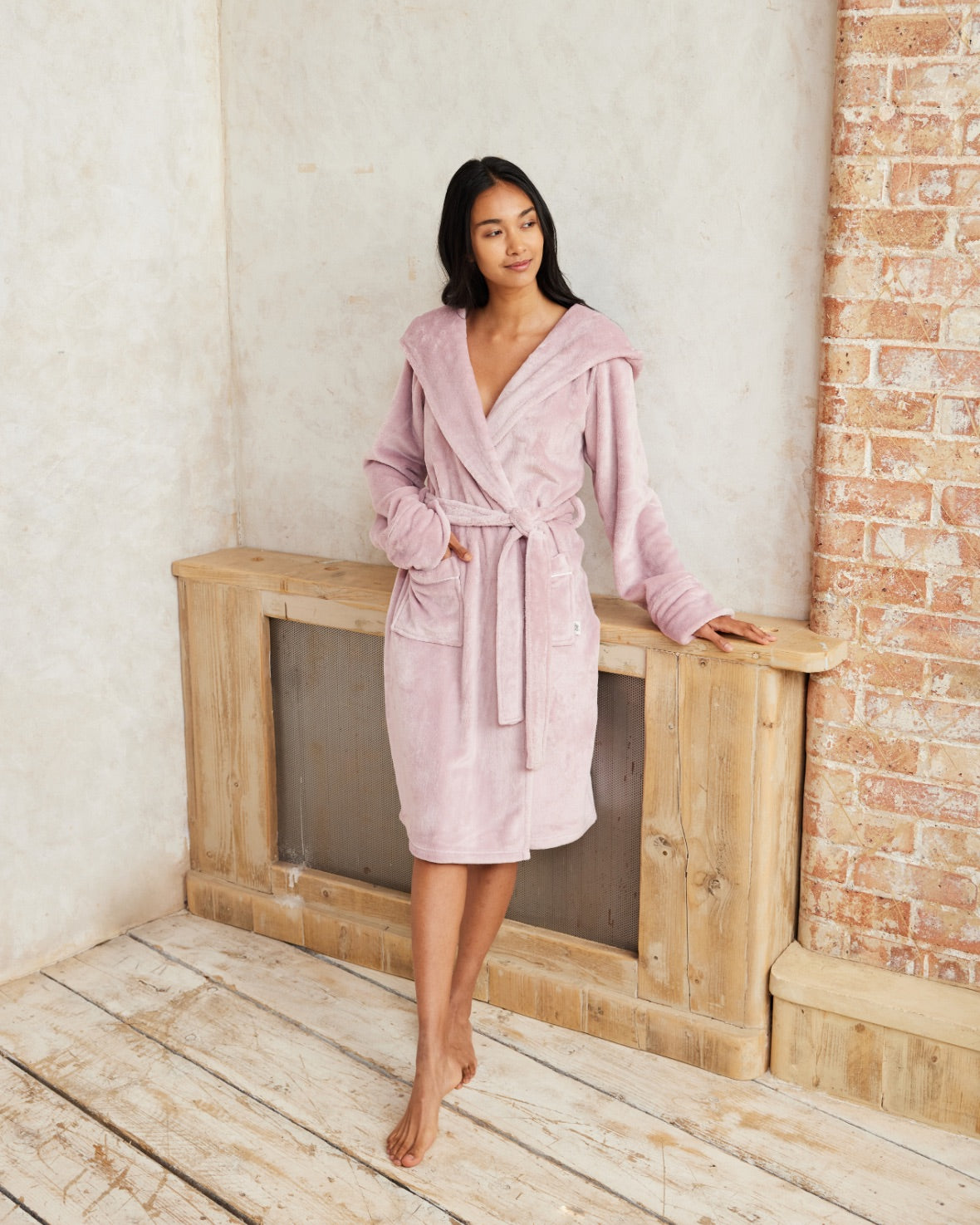 Fleece Dressing Gown - Pink