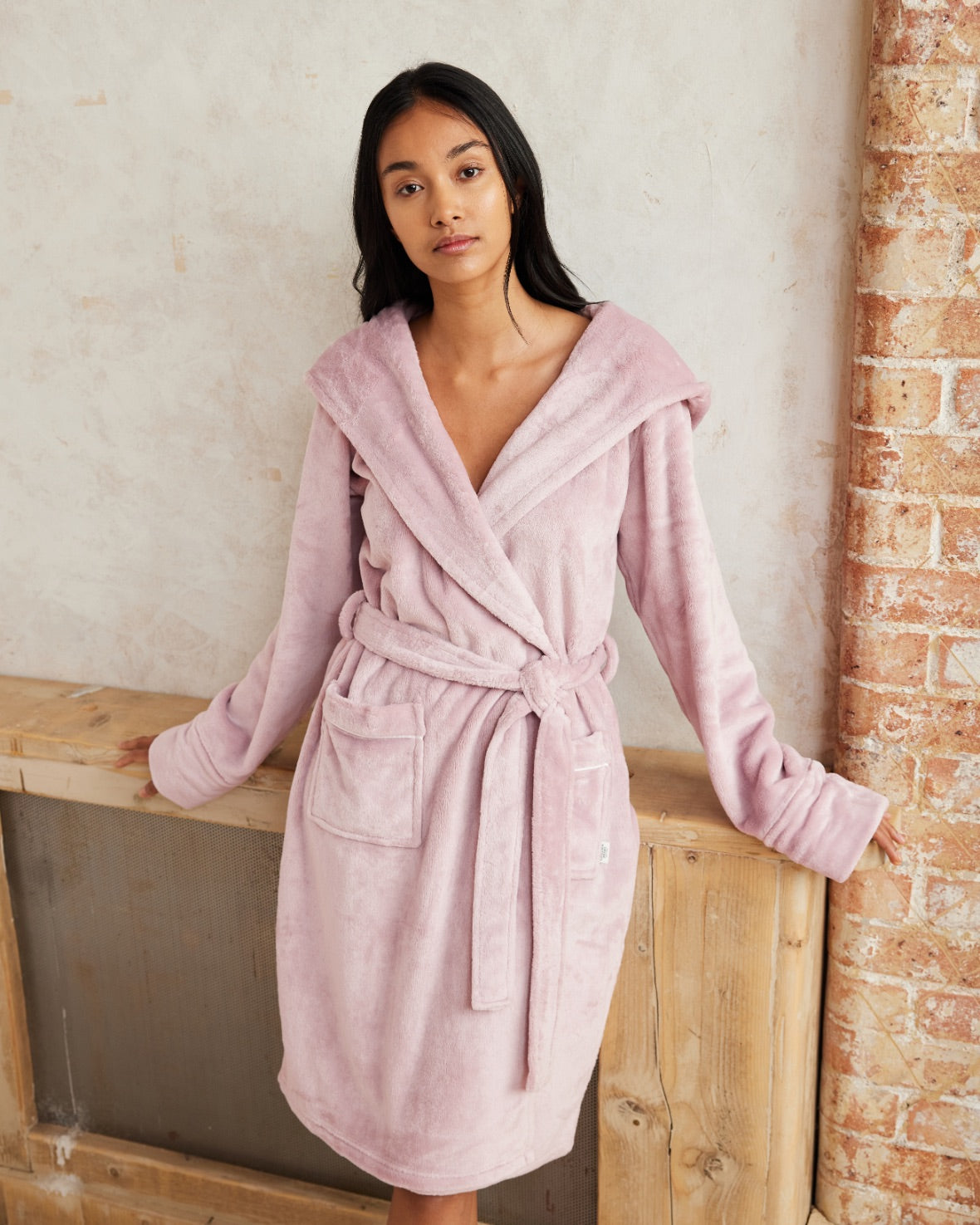 Fleece Dressing Gown - Pink