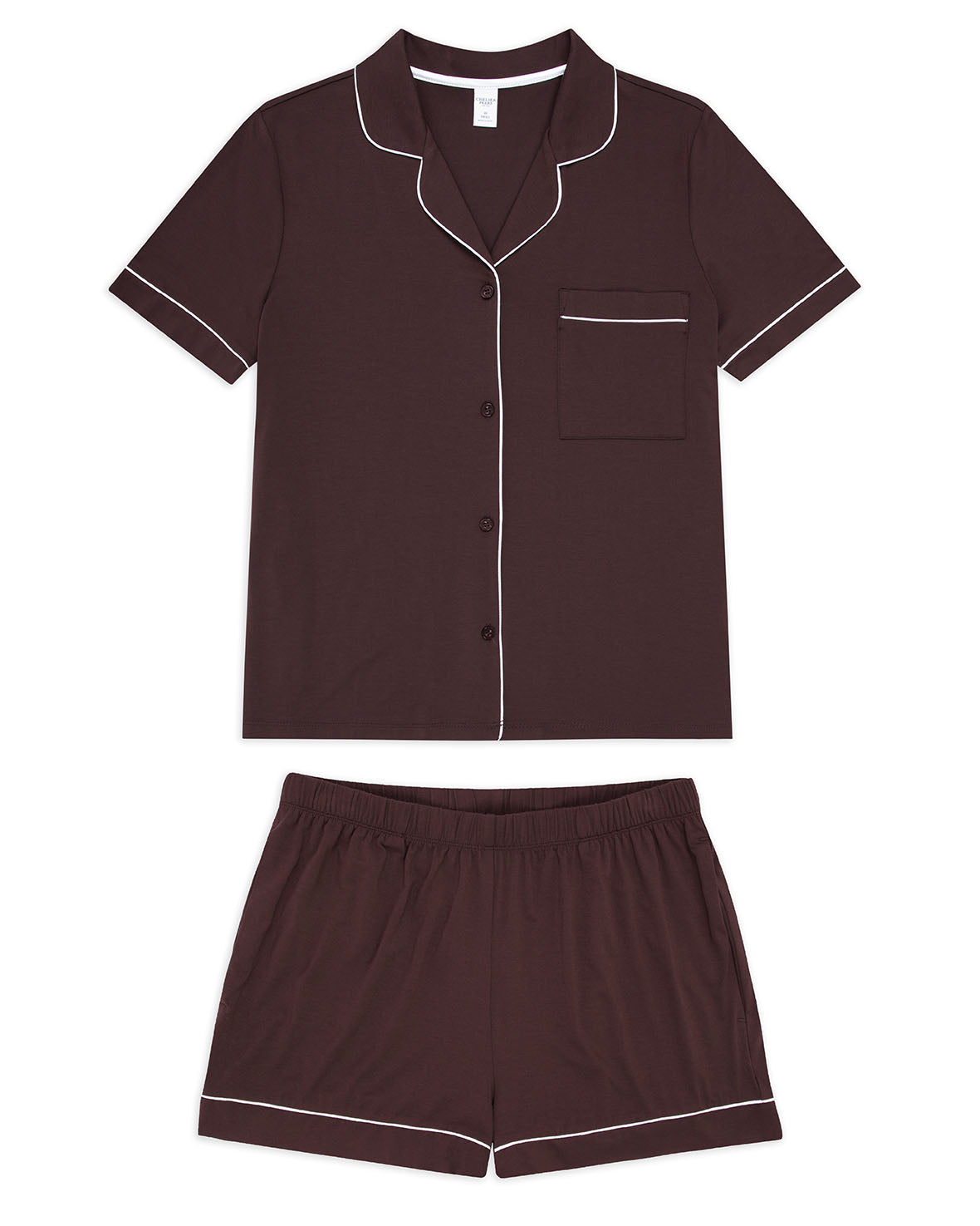 TENCEL™ Modal Short Button Up Pyjama Set - Brown