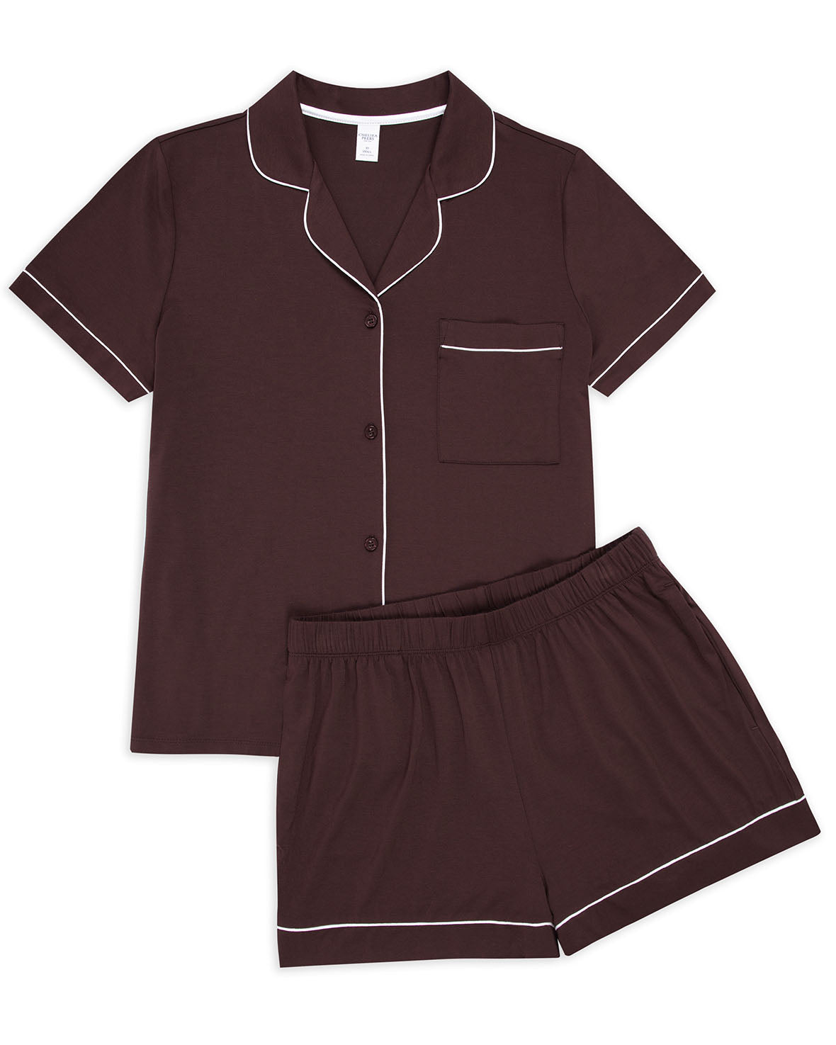 TENCEL™ Modal Short Button Up Pyjama Set - Brown