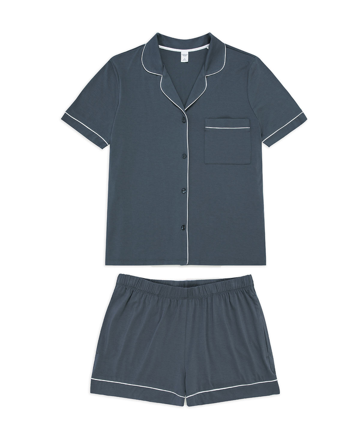 TENCEL™ Modal Short Button Up Pyjama Set - Blue Grey