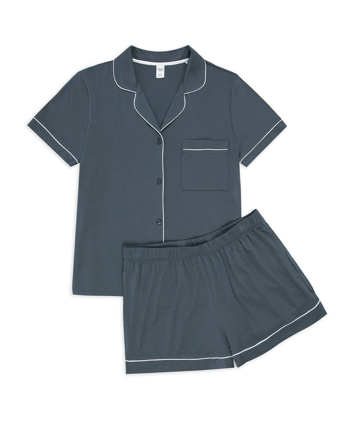 TENCEL™ Modal Short Button Up Pyjama Set - Blue Grey