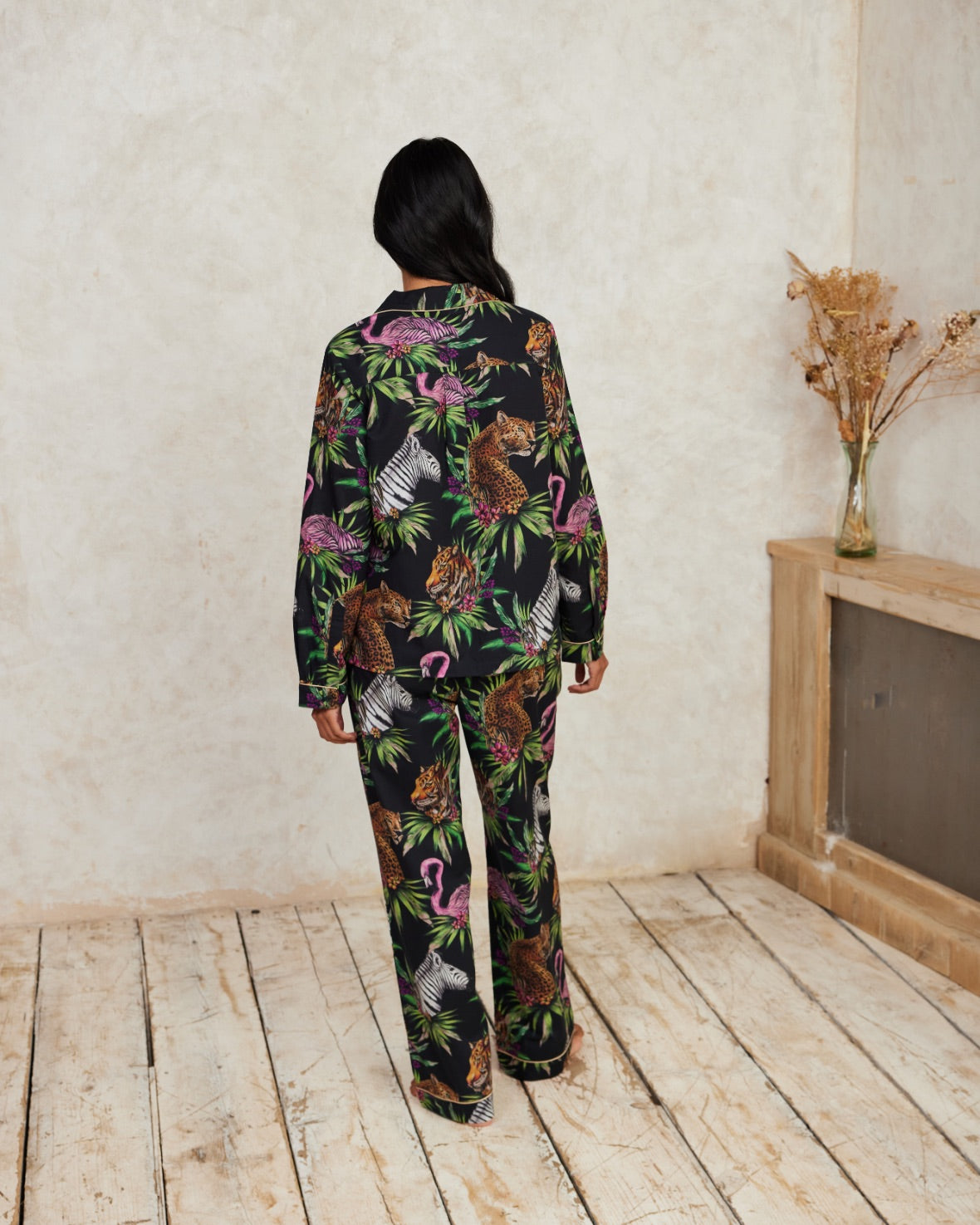 Organic Cotton Wild Nights Print Long Pyjama Set