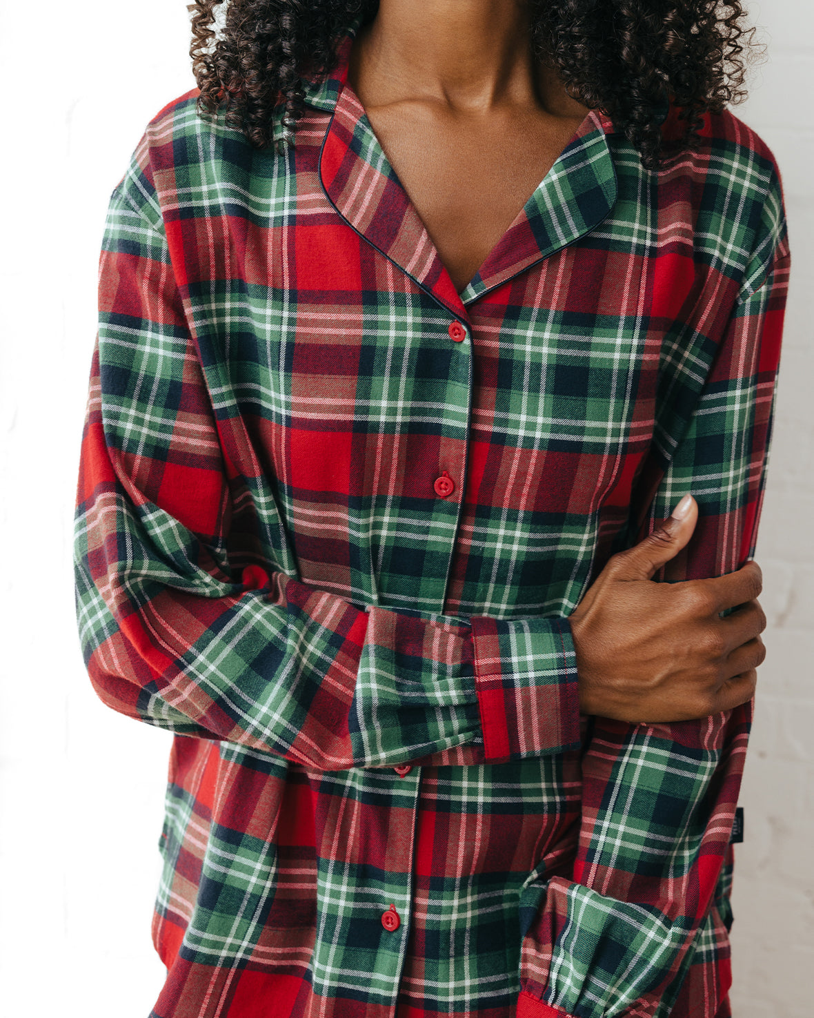 Organic Cotton Brushed Check Long Pyjama Set