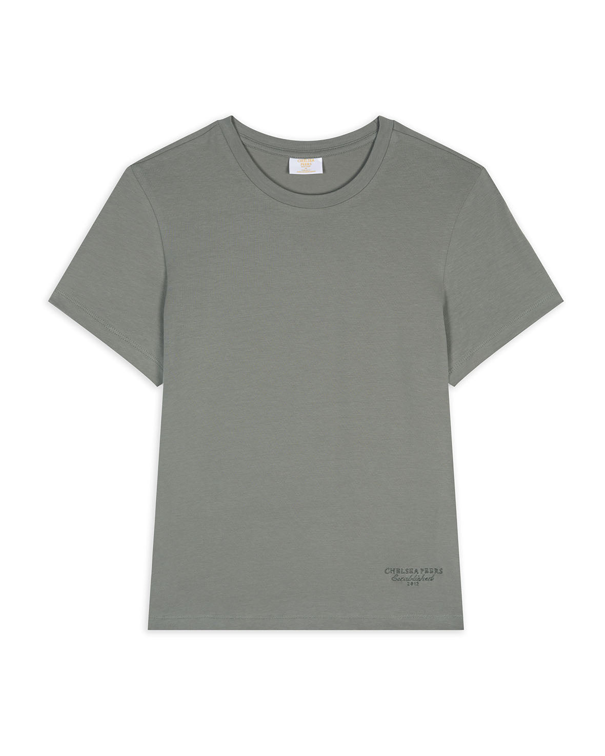 Organic Cotton Embroidered Mini Logo T-Shirt - Sage