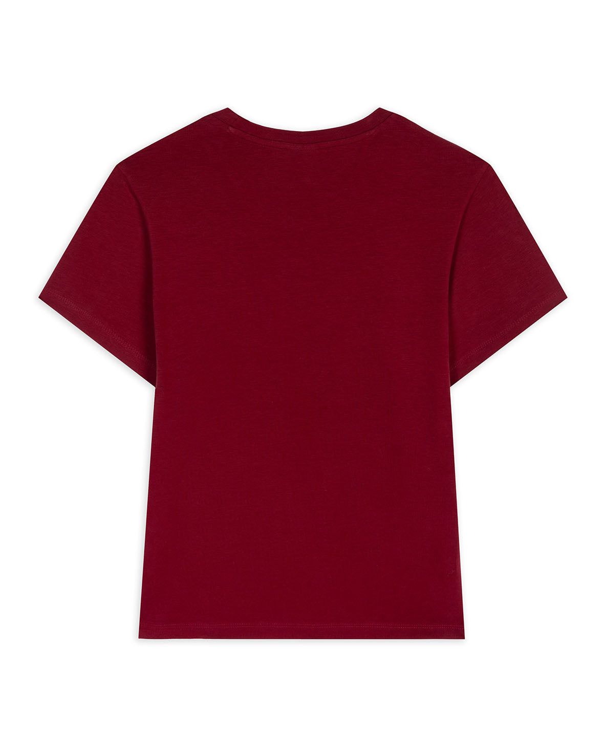 Organic Cotton Embroidered Mini Logo T-Shirt - Burgundy