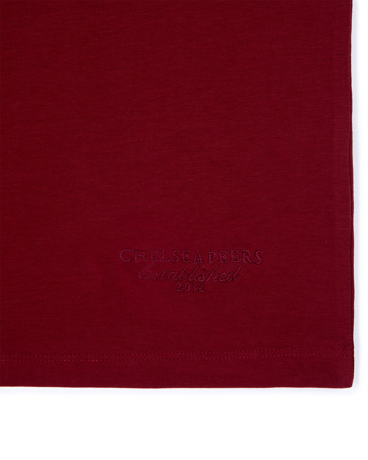 Organic Cotton Embroidered Mini Logo T-Shirt - Burgundy