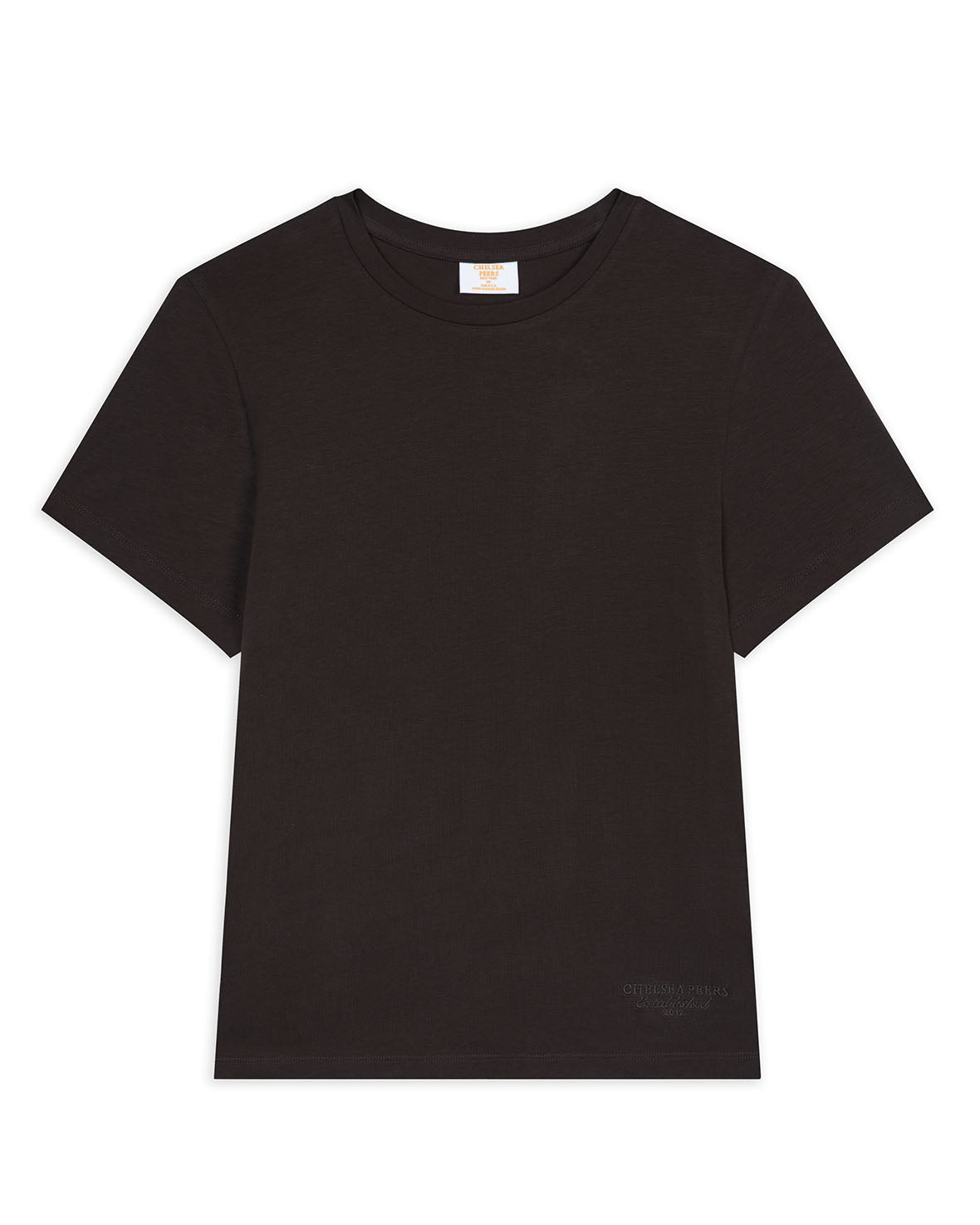 Organic Cotton Embroidered Mini Logo T-Shirt - Brown