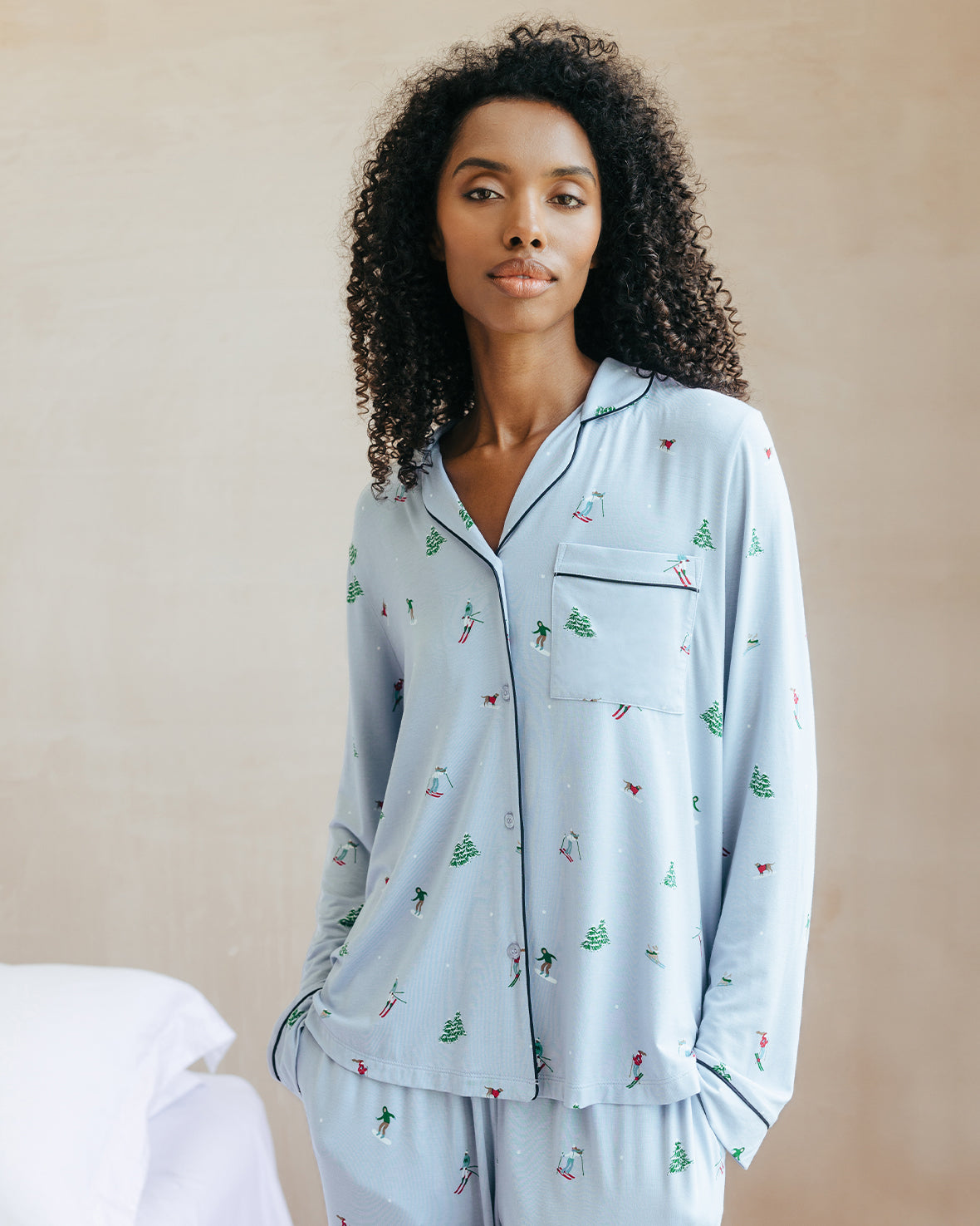 TENCEL™ Modal Ski Vacation Print Long Pyjama Set