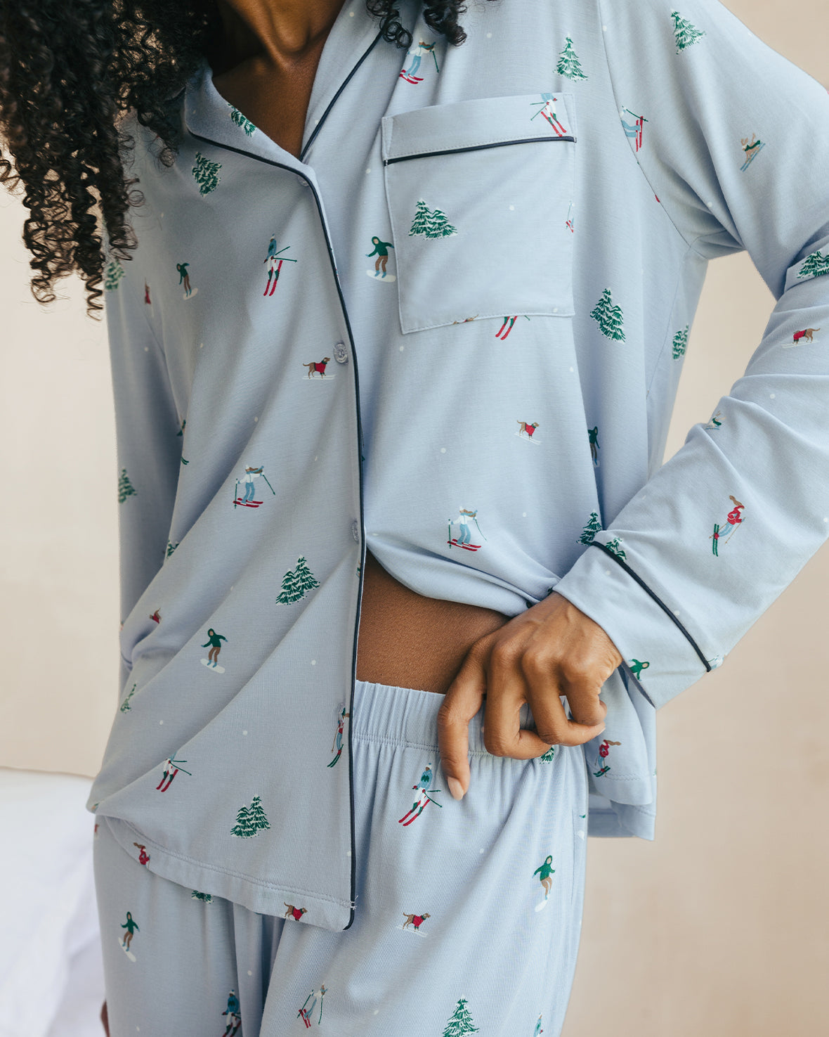 TENCEL™ Modal Ski Vacation Print Long Pyjama Set