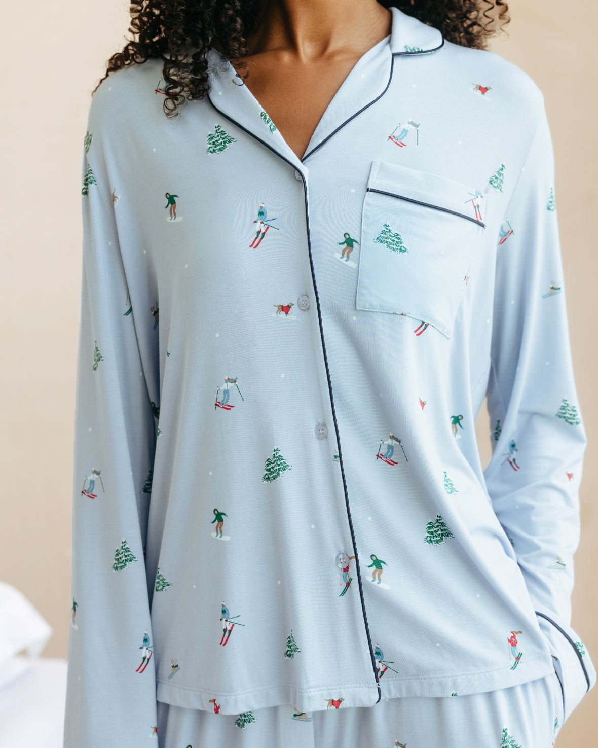 TENCEL™ Modal Ski Vacation Print Long Pyjama Set