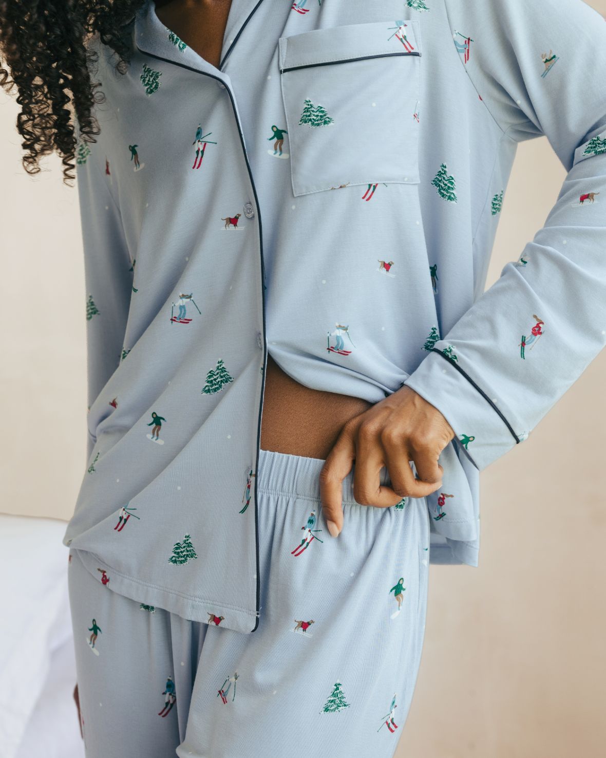 TENCEL™ Modal Ski Vacation Print Long Pyjama Set