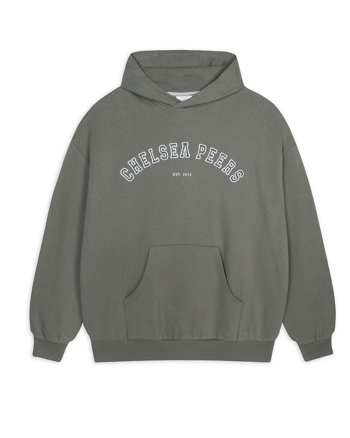 Organic Cotton Embroidered Logo Hoodie - Sage