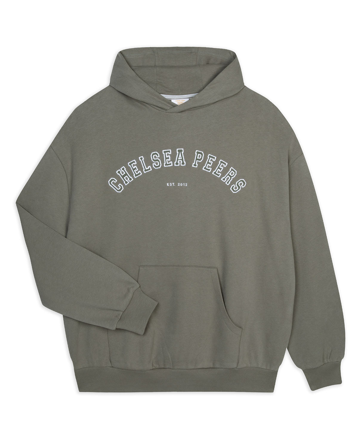 Organic Cotton Embroidered Logo Hoodie - Sage