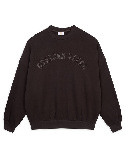 Organic Cotton Embroidered Logo Sweatshirt - Brown