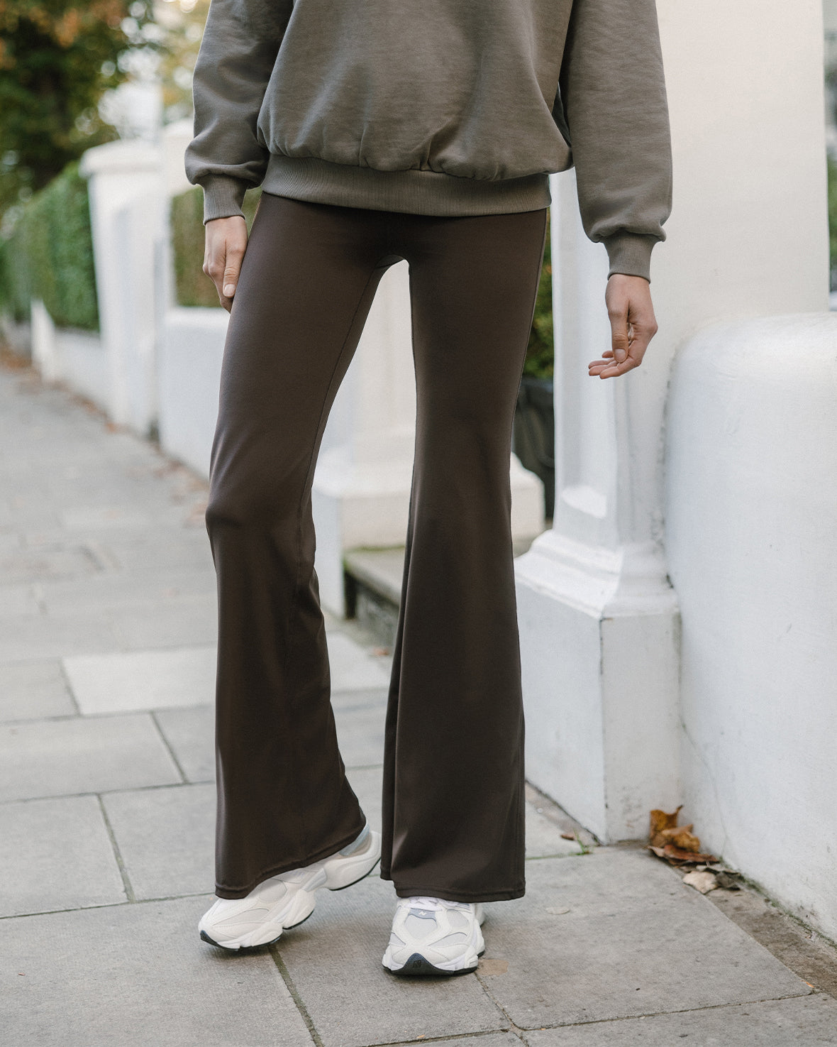 Soft + Stretch High Rise Flared Leggings - Brown