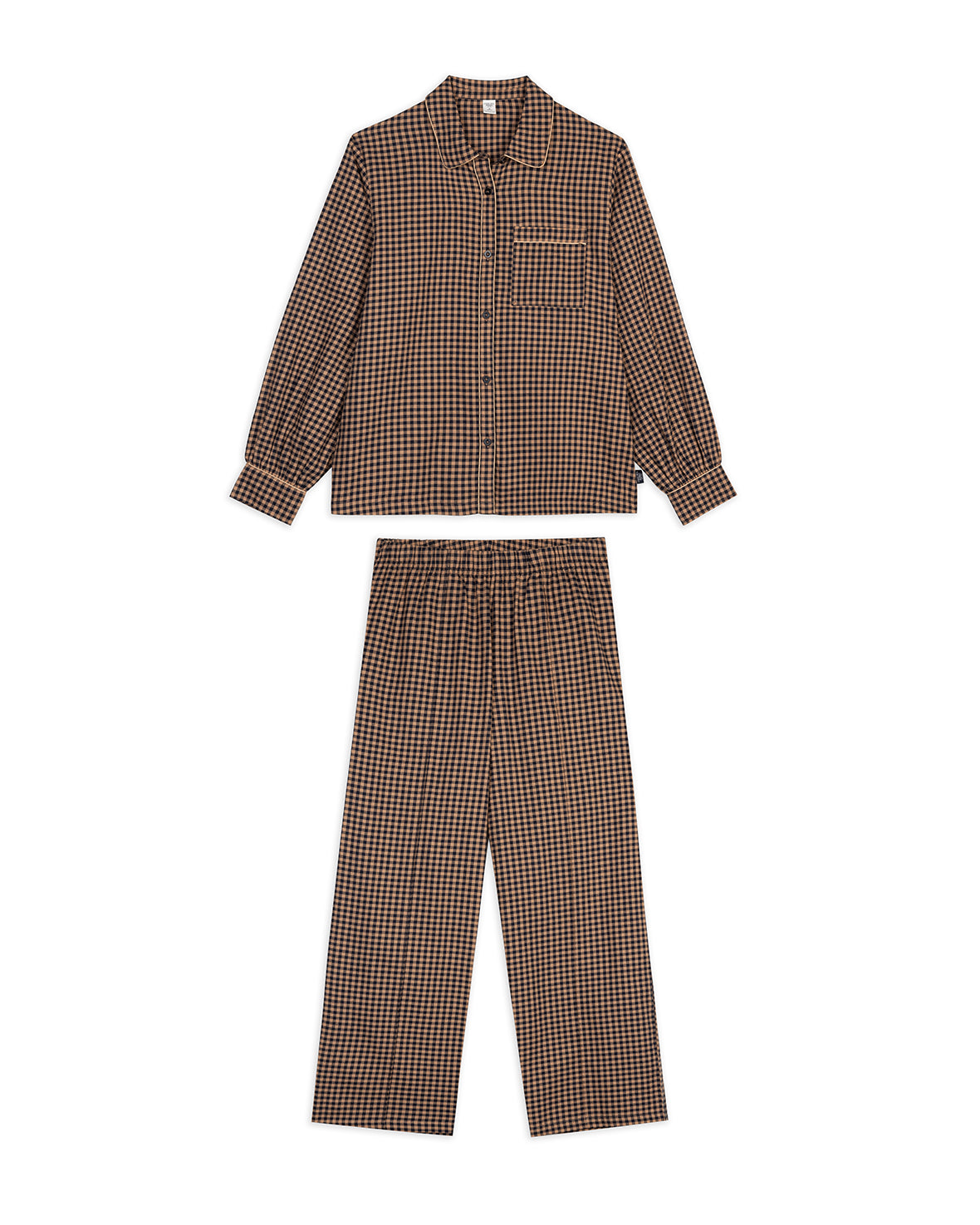 Organic Cotton Gingham Check Long Pyjama Set