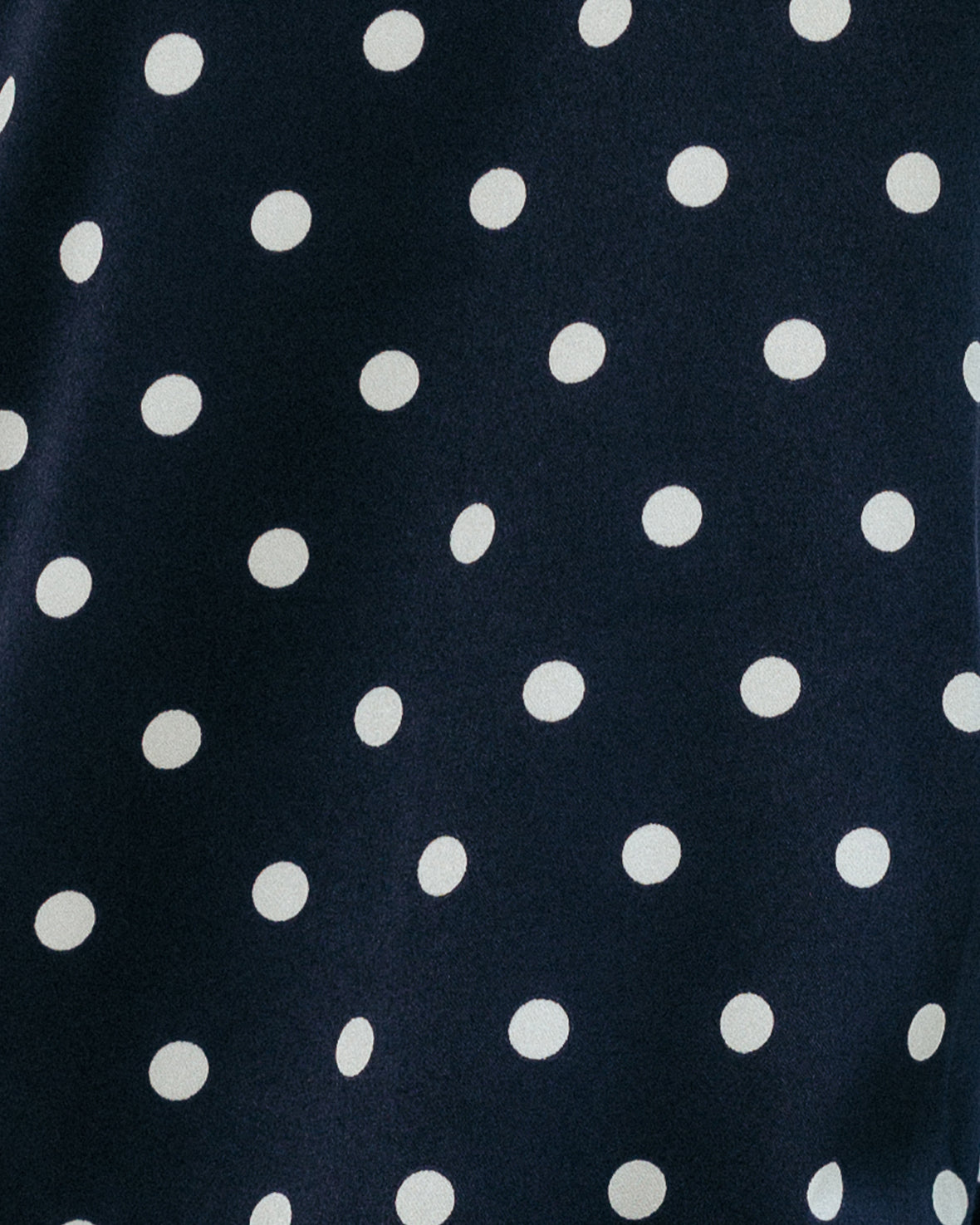 Satin Frill Polka Dot Long Pyjama Set - Navy