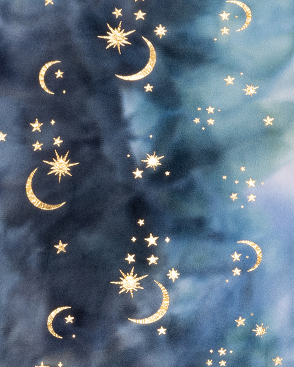 Tie Dye Velour Gold Foil Moons & Stars Long Pyjama Set