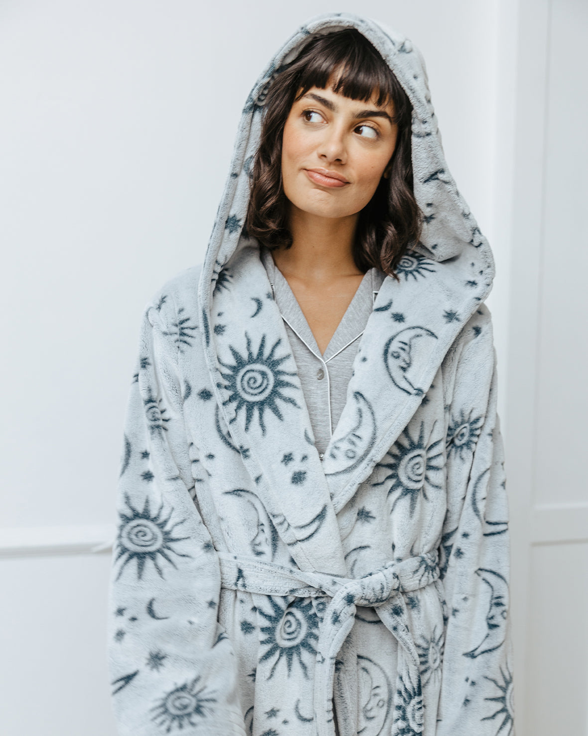 Fleece Burnout Celestial Sky Dressing Gown