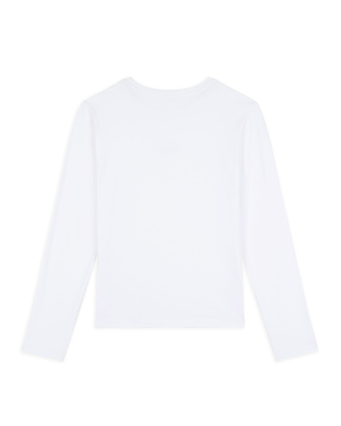 Organic Cotton Tonal Embroidered Logo Long Sleeve T-Shirt - White