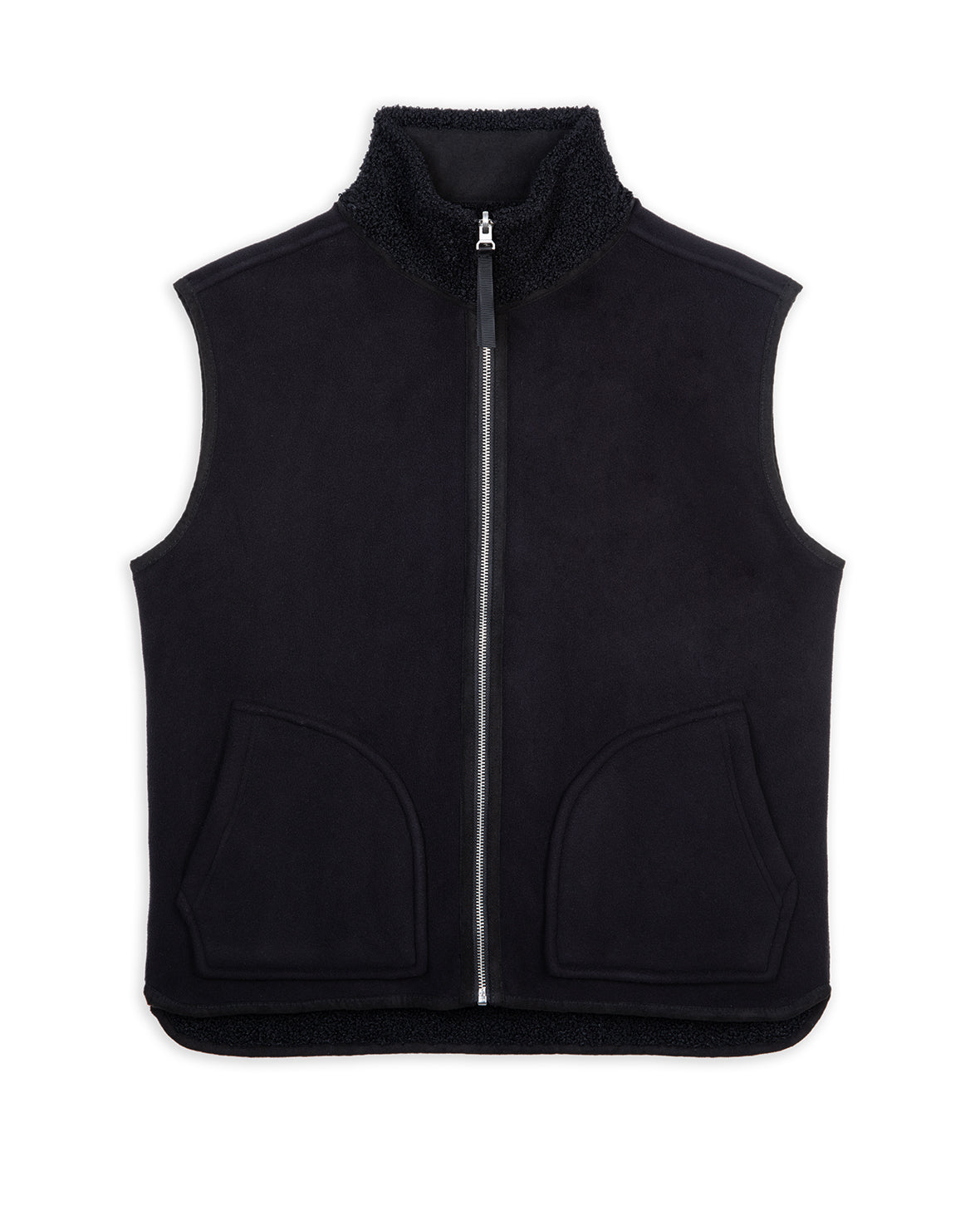 Borg Fleece Reversible Gilet - Black