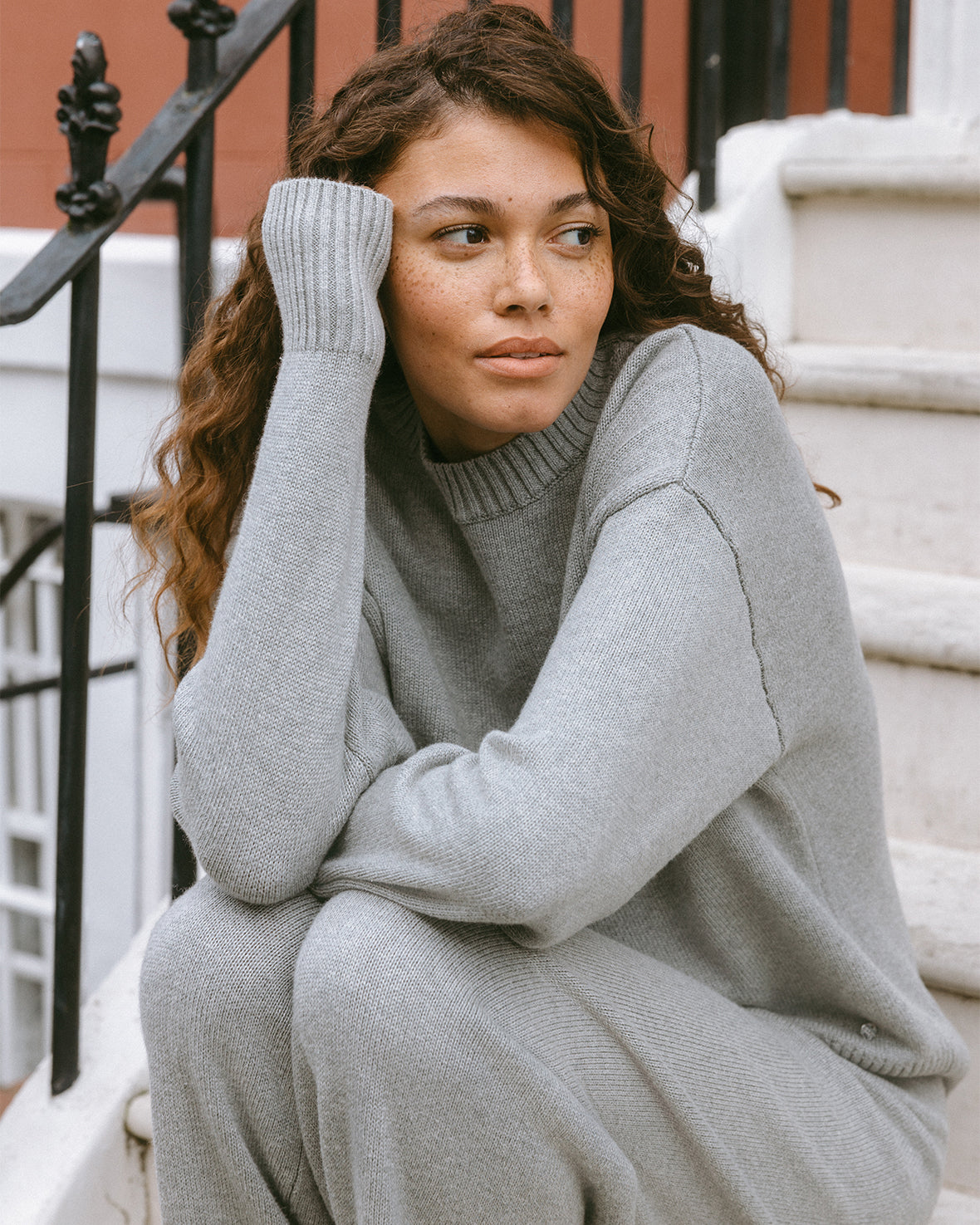 Cashmere Blend Knitted Sweatshirt