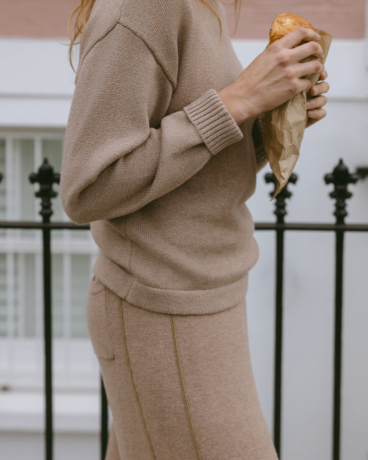 Cashmere Blend Knitted Wide Leg Joggers