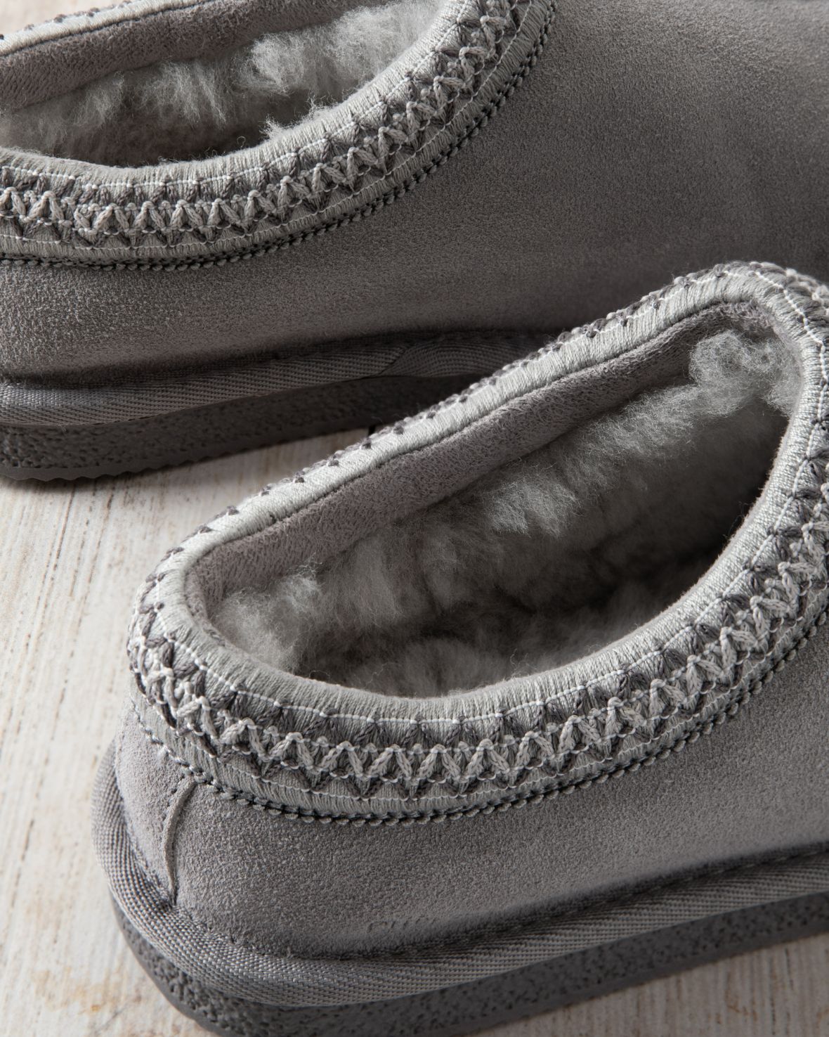 Suede Sheepskin Short Boot Slippers - Grey