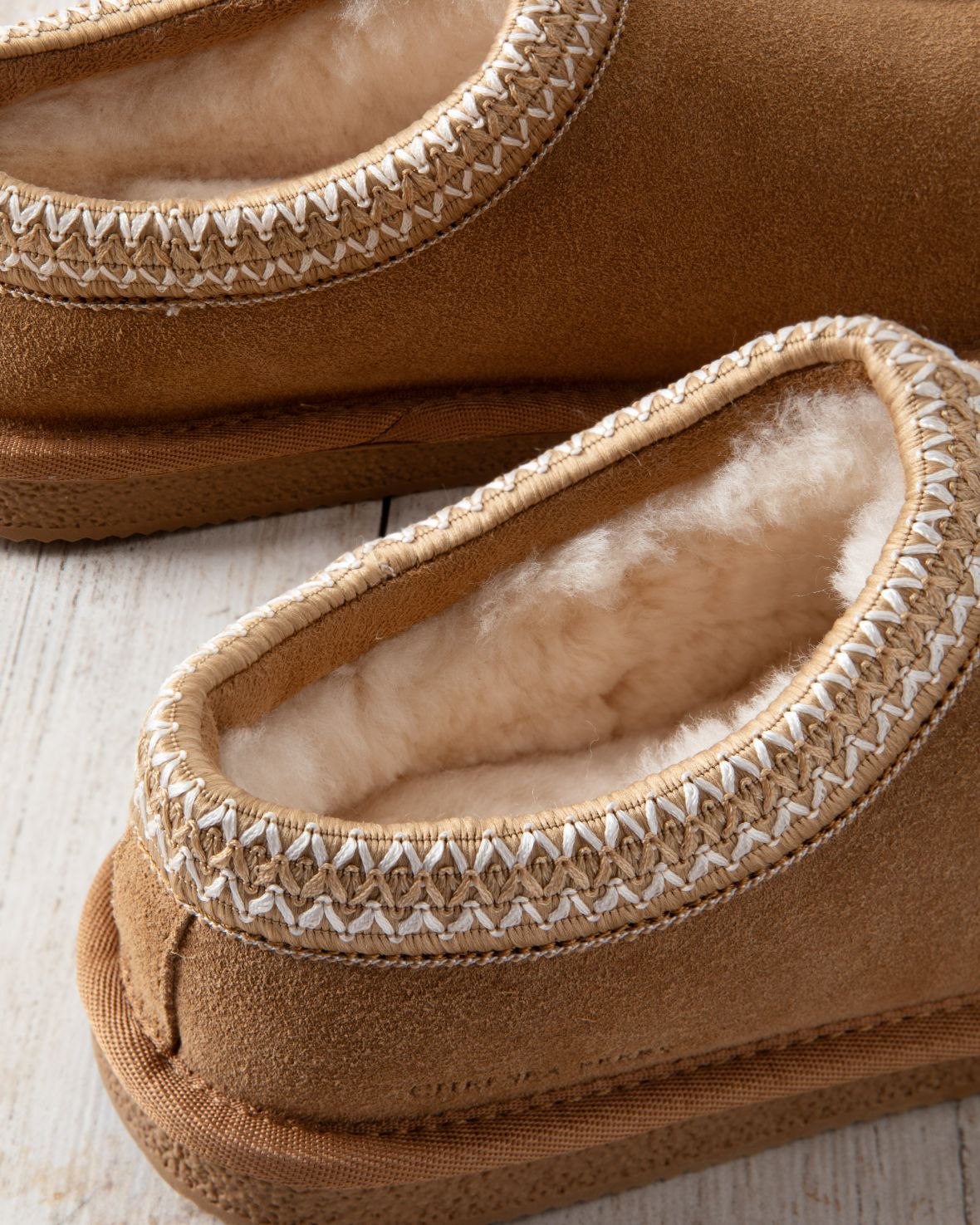 Suede Sheepskin Short Boot Slippers - Tan