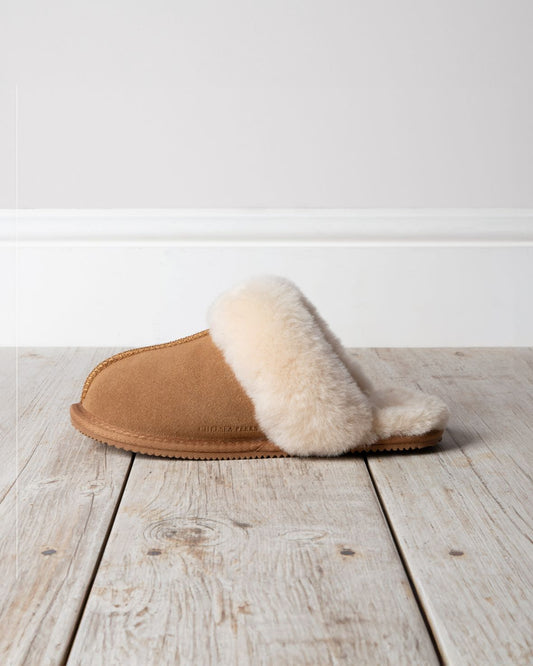 Suede Sheepskin Mule Slippers Tan – Chelsea Peers