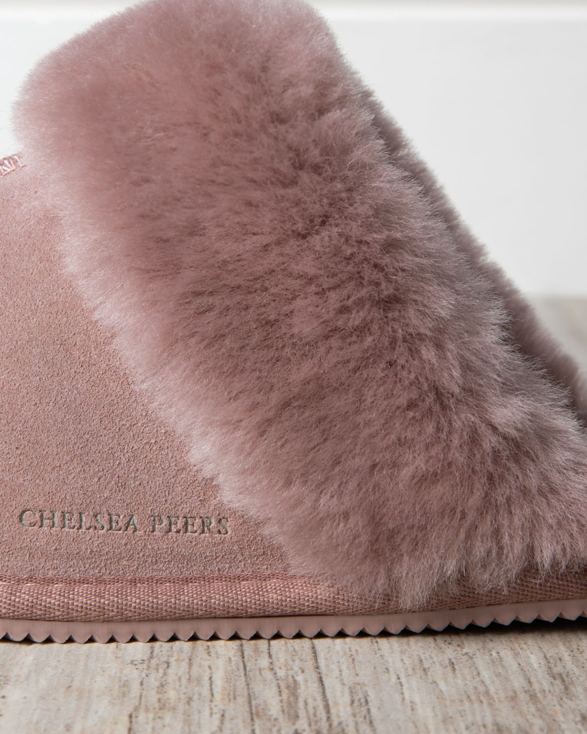 Suede Sheepskin Mule Slippers Pink Chelsea Peers