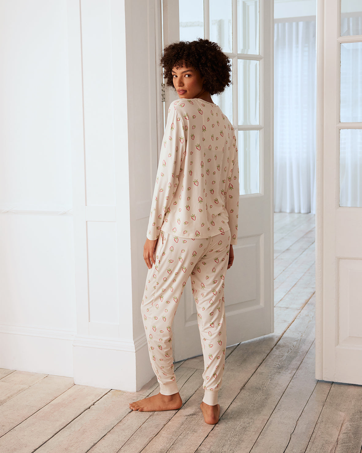 Strawberry Print Long Pyjama Set