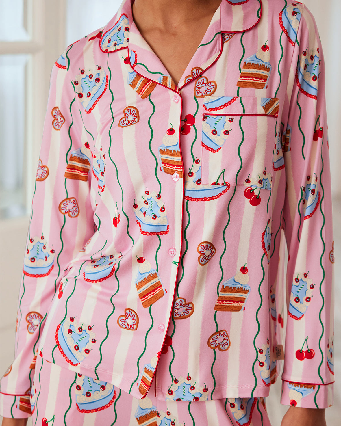 Cake Print Long Pyjama Set