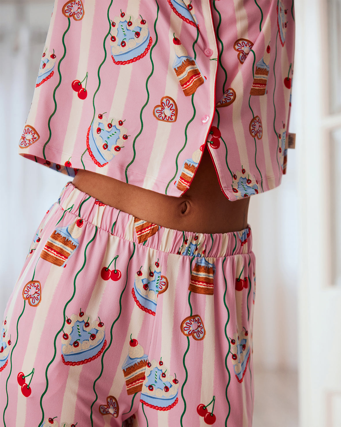 Cake Print Long Pyjama Set