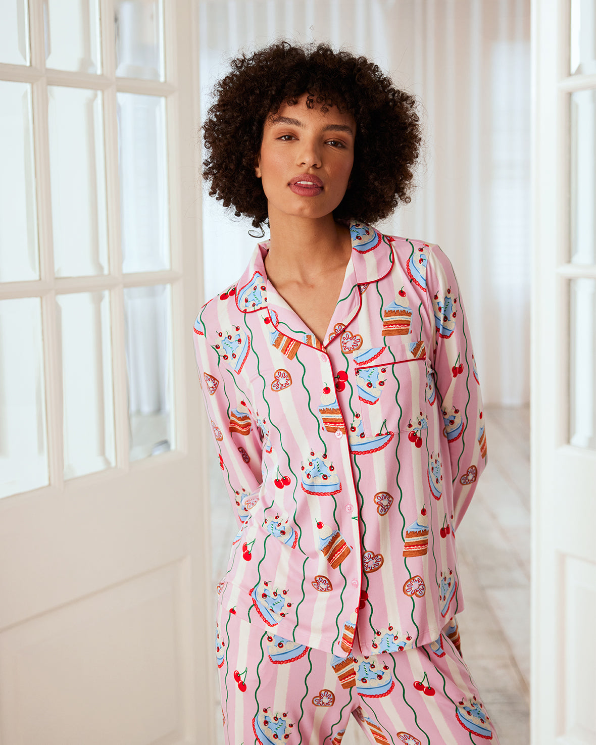 Cake Print Long Pyjama Set