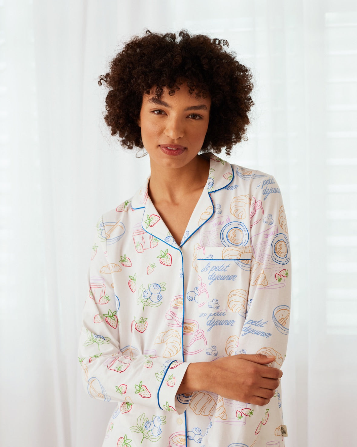 Organic Cotton Breakfast Print Long Pyjama Set