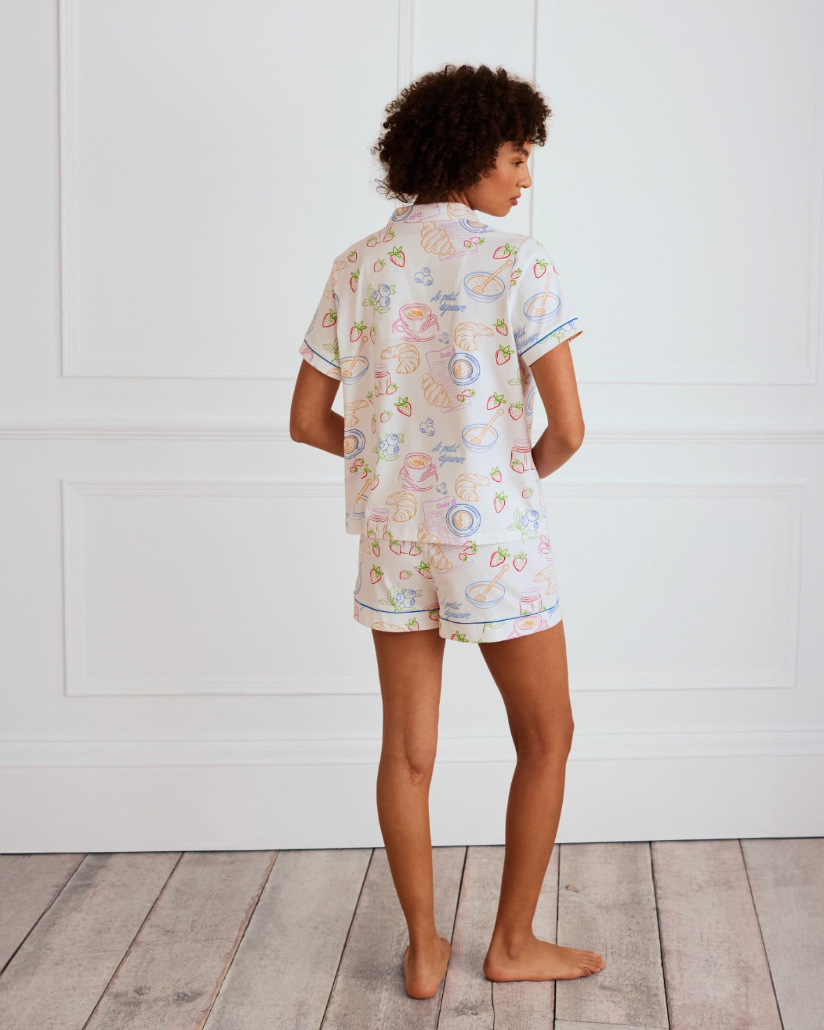 Organic Cotton Breakfast Print Short Pyjama Set