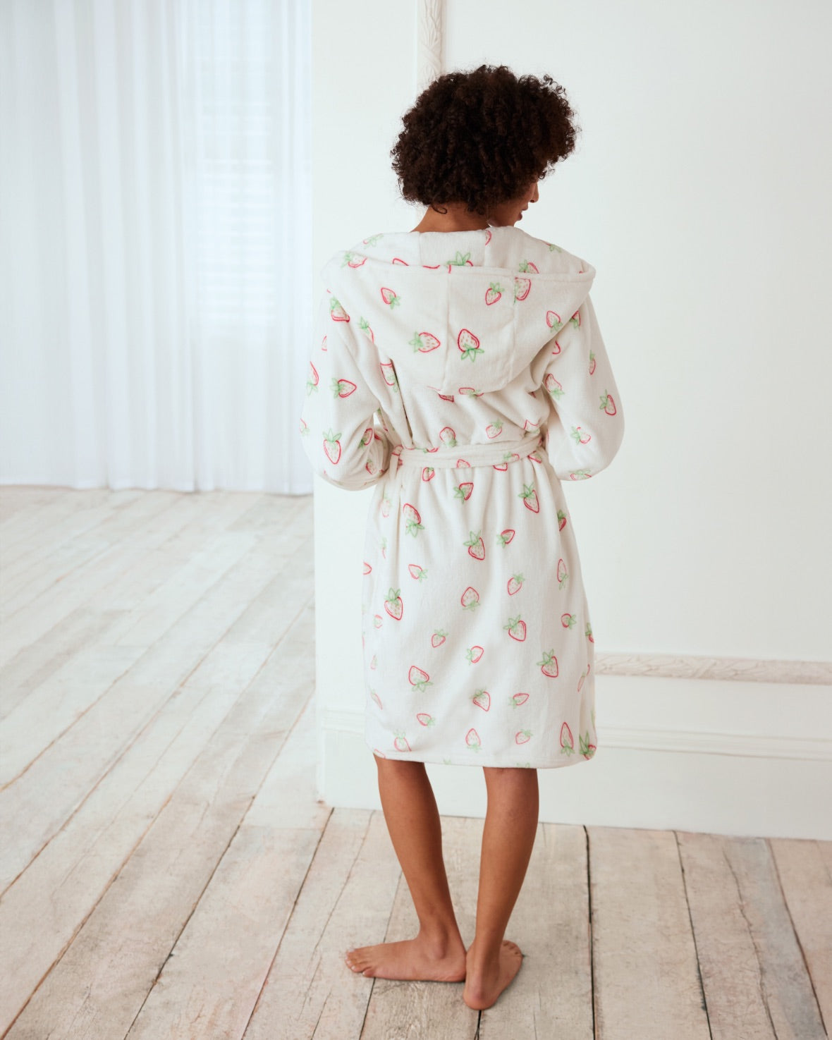 Fleece Strawberry Print Dressing Gown