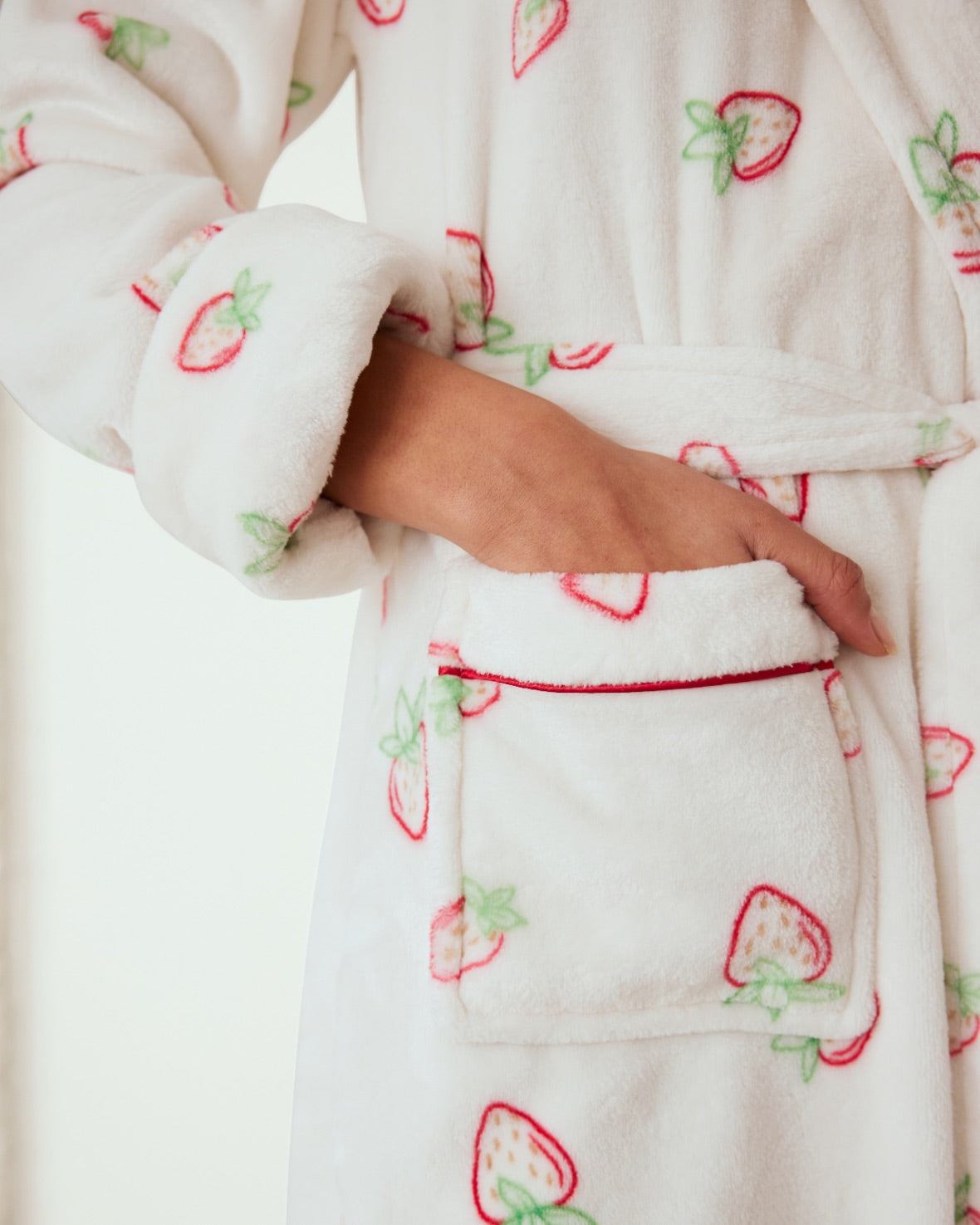 Fleece Strawberry Print Dressing Gown