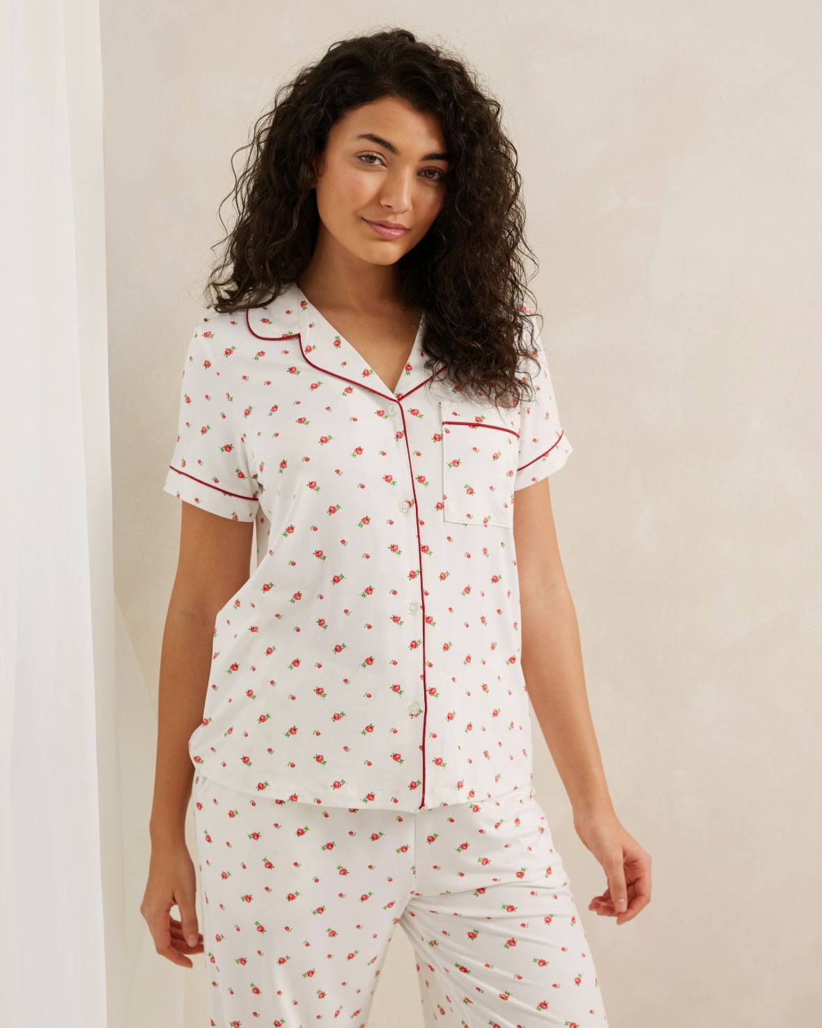 Rose Ditsy Print Long Pyjama Set