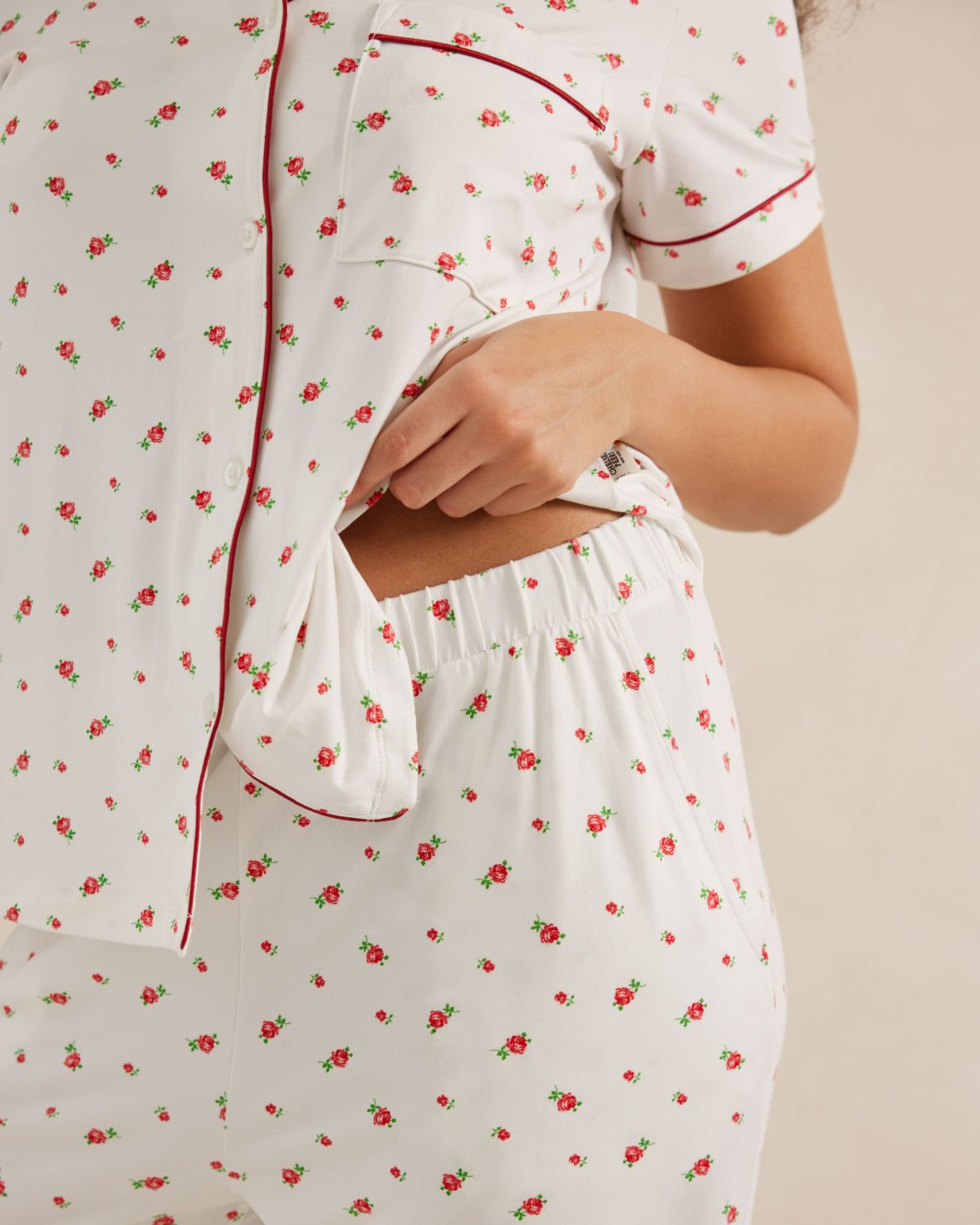 Rose Ditsy Print Long Pyjama Set